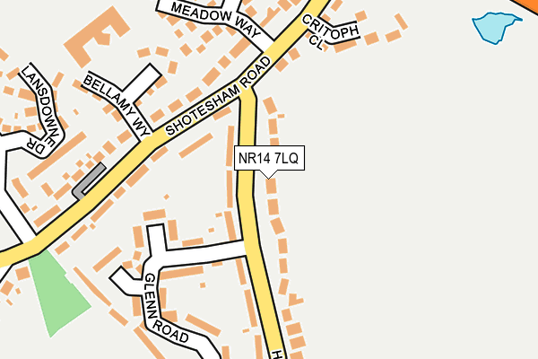 NR14 7LQ map - OS OpenMap – Local (Ordnance Survey)