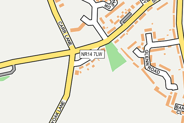 NR14 7LW map - OS OpenMap – Local (Ordnance Survey)
