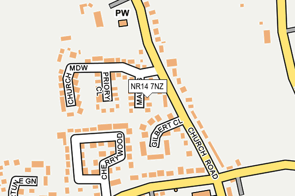 NR14 7NZ map - OS OpenMap – Local (Ordnance Survey)