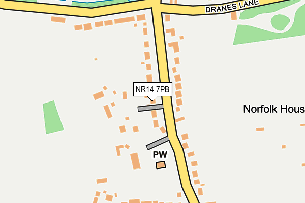 NR14 7PB map - OS OpenMap – Local (Ordnance Survey)