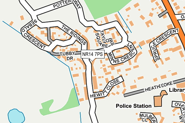 NR14 7PS map - OS OpenMap – Local (Ordnance Survey)