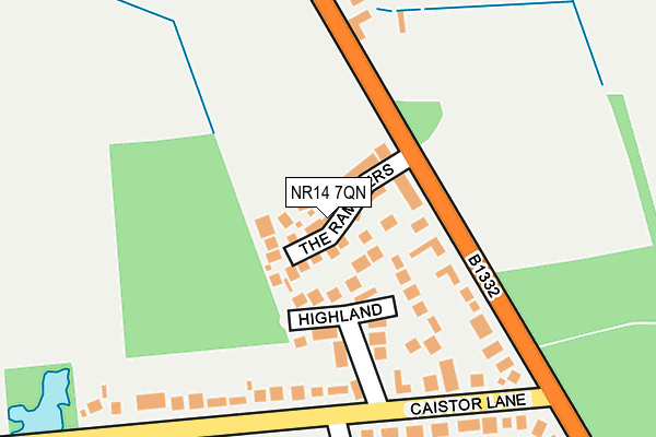 NR14 7QN map - OS OpenMap – Local (Ordnance Survey)