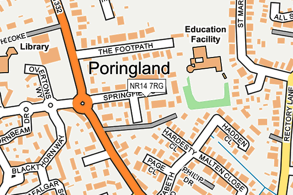 NR14 7RG map - OS OpenMap – Local (Ordnance Survey)