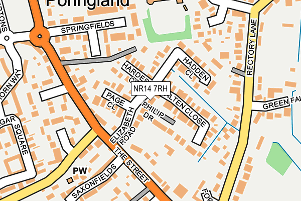 NR14 7RH map - OS OpenMap – Local (Ordnance Survey)