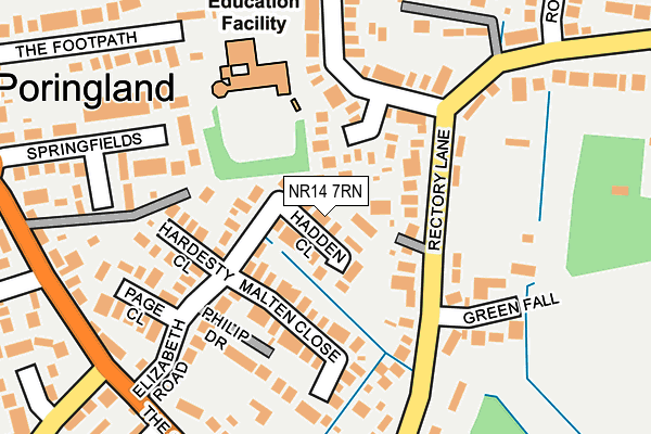 NR14 7RN map - OS OpenMap – Local (Ordnance Survey)