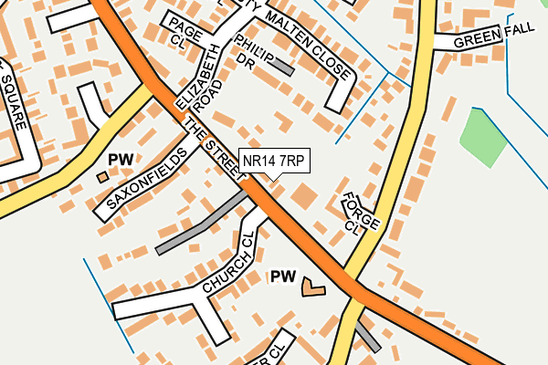 NR14 7RP map - OS OpenMap – Local (Ordnance Survey)