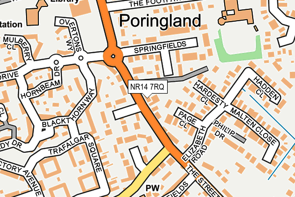 NR14 7RQ map - OS OpenMap – Local (Ordnance Survey)