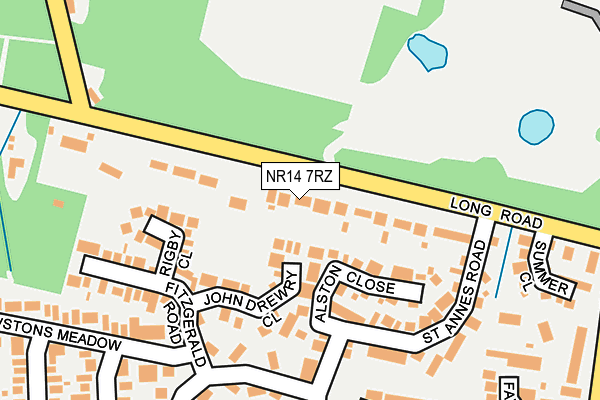 NR14 7RZ map - OS OpenMap – Local (Ordnance Survey)