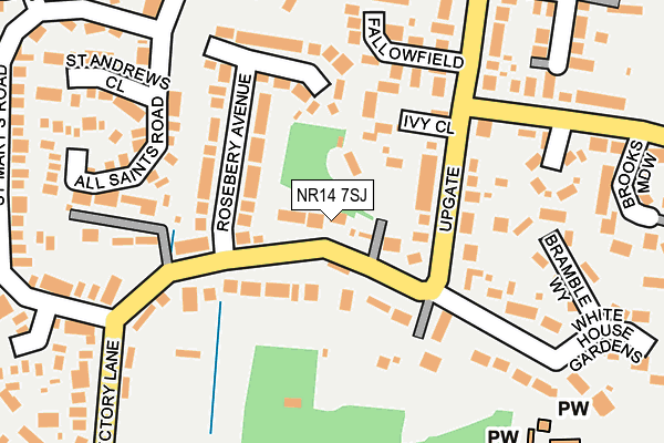 NR14 7SJ map - OS OpenMap – Local (Ordnance Survey)