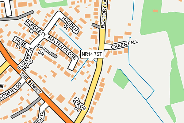 NR14 7ST map - OS OpenMap – Local (Ordnance Survey)