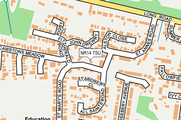 NR14 7SU map - OS OpenMap – Local (Ordnance Survey)