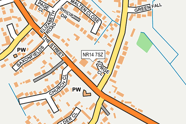 NR14 7SZ map - OS OpenMap – Local (Ordnance Survey)