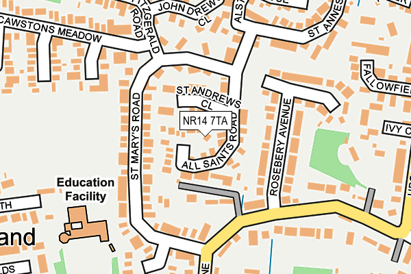 NR14 7TA map - OS OpenMap – Local (Ordnance Survey)