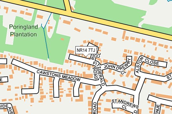 NR14 7TJ map - OS OpenMap – Local (Ordnance Survey)