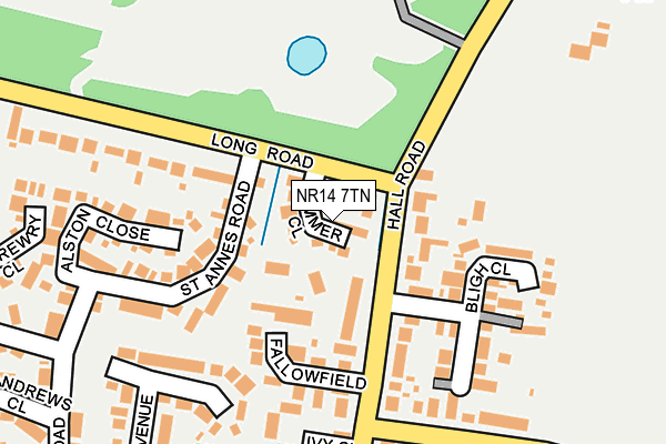NR14 7TN map - OS OpenMap – Local (Ordnance Survey)