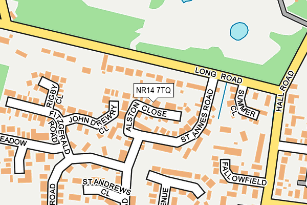 NR14 7TQ map - OS OpenMap – Local (Ordnance Survey)