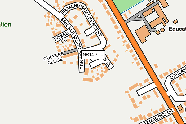 NR14 7TU map - OS OpenMap – Local (Ordnance Survey)