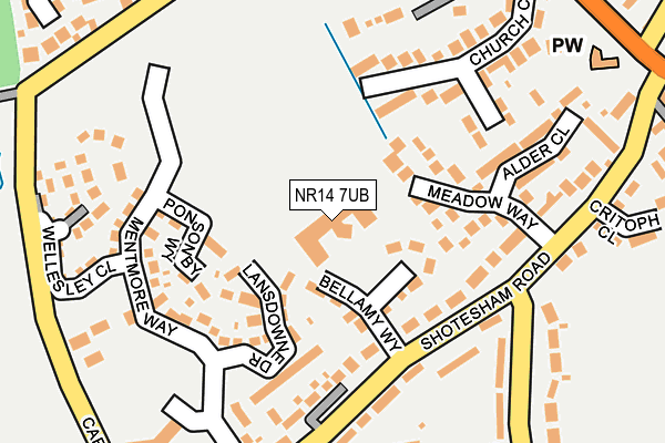 NR14 7UB map - OS OpenMap – Local (Ordnance Survey)