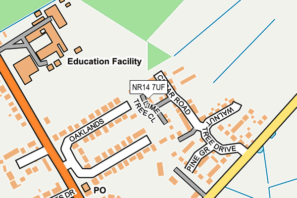 NR14 7UF map - OS OpenMap – Local (Ordnance Survey)