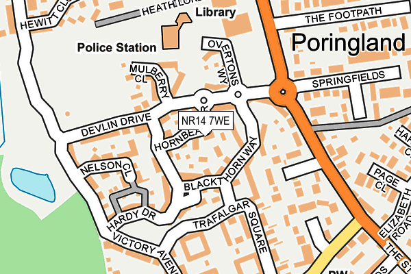 NR14 7WE map - OS OpenMap – Local (Ordnance Survey)
