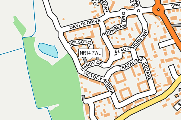 NR14 7WL map - OS OpenMap – Local (Ordnance Survey)