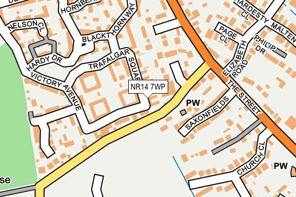 NR14 7WP map - OS OpenMap – Local (Ordnance Survey)