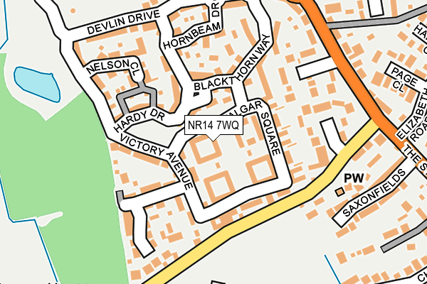 NR14 7WQ map - OS OpenMap – Local (Ordnance Survey)