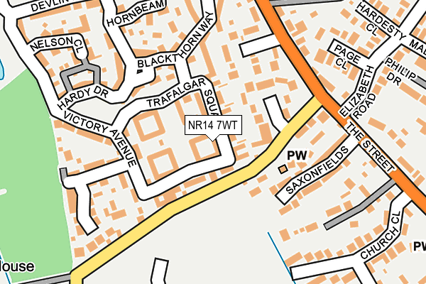 NR14 7WT map - OS OpenMap – Local (Ordnance Survey)