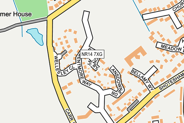 NR14 7XG map - OS OpenMap – Local (Ordnance Survey)