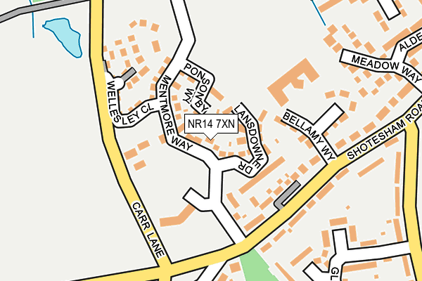 NR14 7XN map - OS OpenMap – Local (Ordnance Survey)
