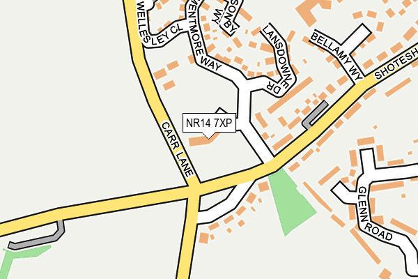 NR14 7XP map - OS OpenMap – Local (Ordnance Survey)