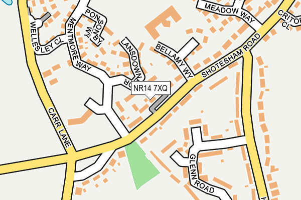 NR14 7XQ map - OS OpenMap – Local (Ordnance Survey)