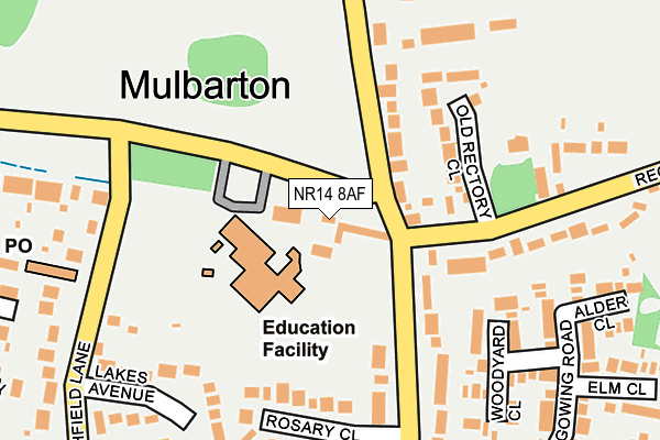 NR14 8AF map - OS OpenMap – Local (Ordnance Survey)