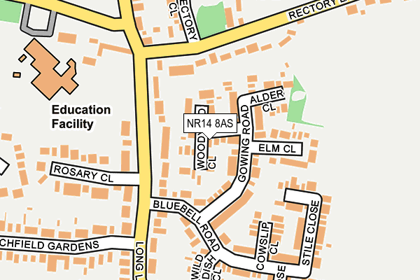 NR14 8AS map - OS OpenMap – Local (Ordnance Survey)