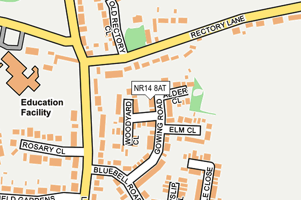 NR14 8AT map - OS OpenMap – Local (Ordnance Survey)