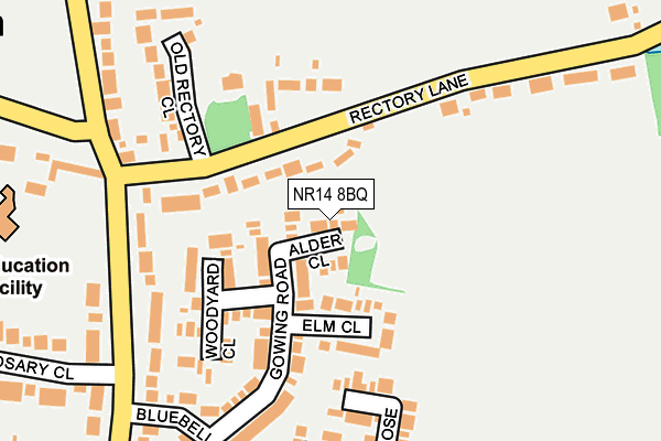 NR14 8BQ map - OS OpenMap – Local (Ordnance Survey)