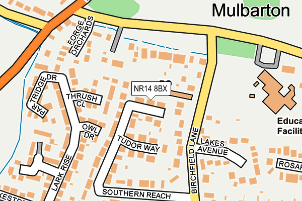 NR14 8BX map - OS OpenMap – Local (Ordnance Survey)