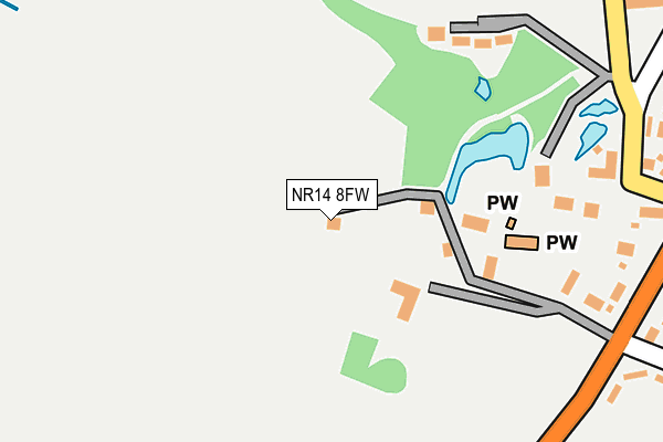 NR14 8FW map - OS OpenMap – Local (Ordnance Survey)