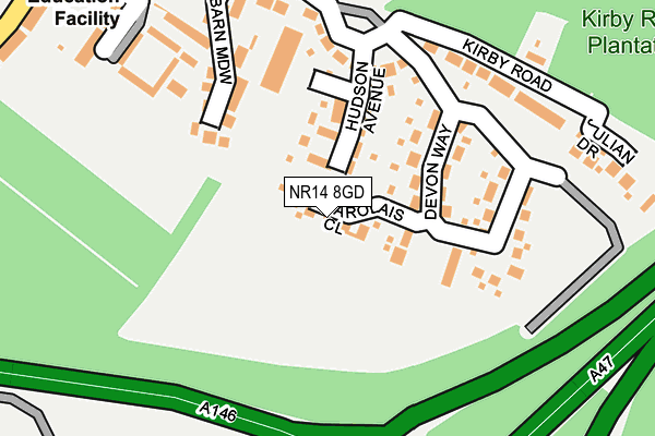 NR14 8GD map - OS OpenMap – Local (Ordnance Survey)