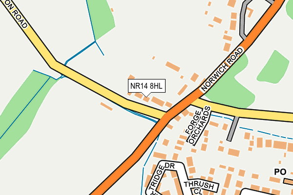 NR14 8HL map - OS OpenMap – Local (Ordnance Survey)