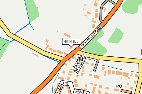 NR14 8JL map - OS OpenMap – Local (Ordnance Survey)
