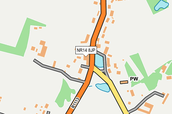 NR14 8JP map - OS OpenMap – Local (Ordnance Survey)