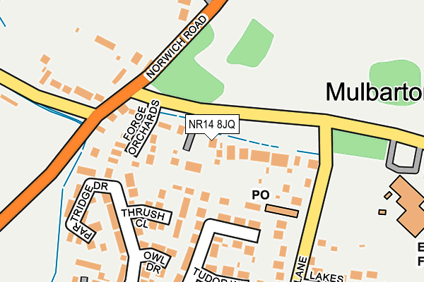 NR14 8JQ map - OS OpenMap – Local (Ordnance Survey)