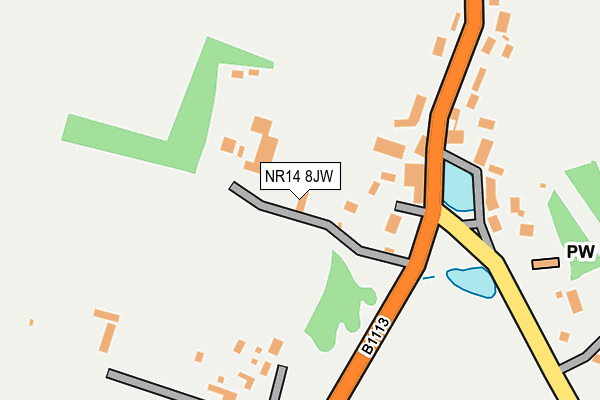NR14 8JW map - OS OpenMap – Local (Ordnance Survey)