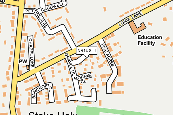 NR14 8LJ map - OS OpenMap – Local (Ordnance Survey)