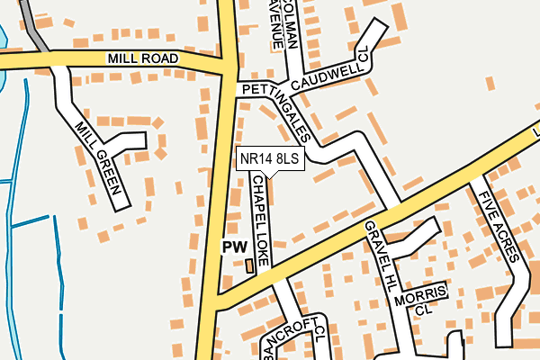 NR14 8LS map - OS OpenMap – Local (Ordnance Survey)