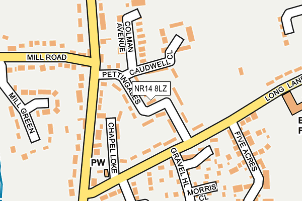 NR14 8LZ map - OS OpenMap – Local (Ordnance Survey)