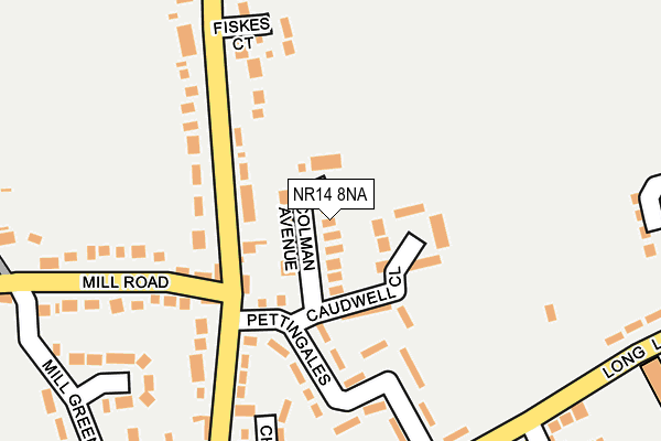NR14 8NA map - OS OpenMap – Local (Ordnance Survey)