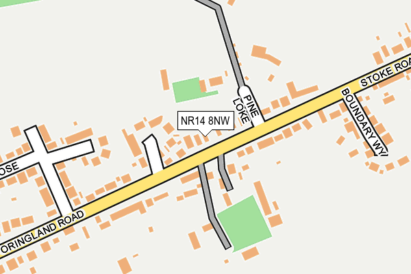 NR14 8NW map - OS OpenMap – Local (Ordnance Survey)