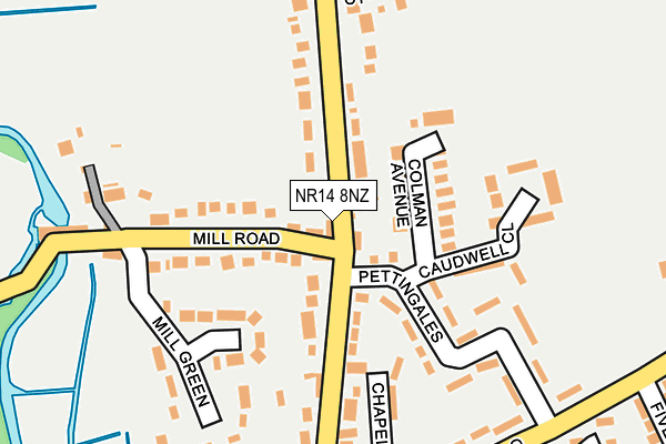 NR14 8NZ map - OS OpenMap – Local (Ordnance Survey)